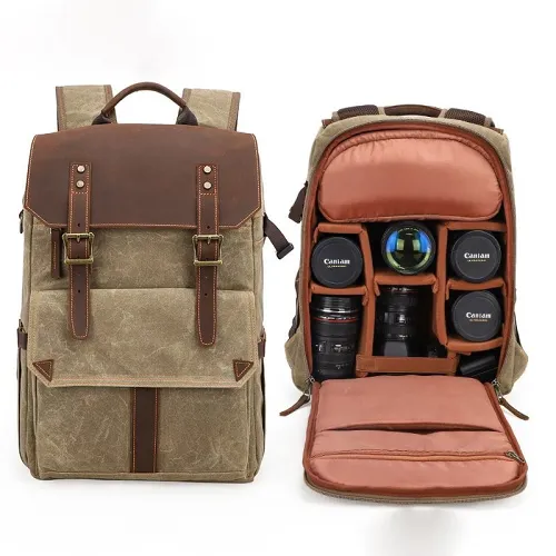 CANVAS WATERPROOF MENS CANON CAMERA BACKPACK LARGE NIKON CAMERA BAG DSLR CAMERA BAG FOR MEN