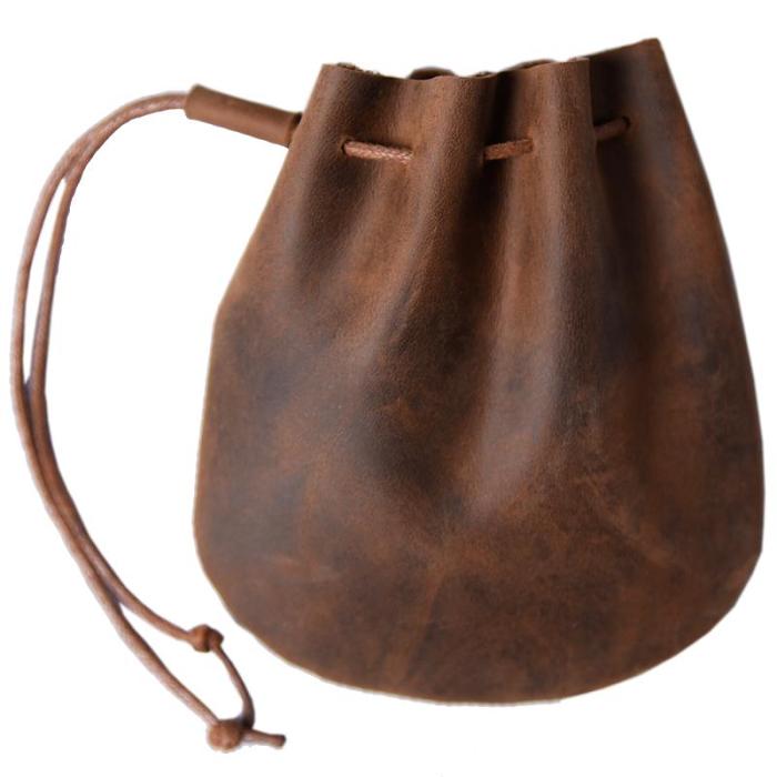 Handmade Leather Mens Cool Change Coin Wallet Coin Holder Coin Pouch Case for Men