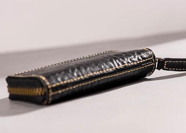 Leather Men Small Key Wallet Bifold Small Keyring Wallet for Men