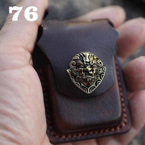 Handmade Cool Mens Leather Zippo Lighter Cases with Loop Zippo lighter Holder with clips