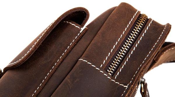 Leather Mens Cool Sling Bag Crossbody Bag Chest Bag for men