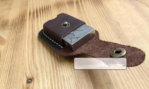 Handmade Mens Black Leather Classic S.T.Dupont Lighter Case S.T.Dupont Lighter Holder with Belt Loop