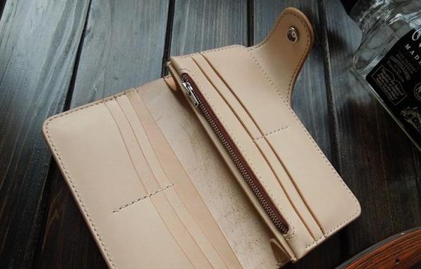 Handmade Leather Biker Wallet Mens Cool Chain Wallet Trucker Wallet with Chain