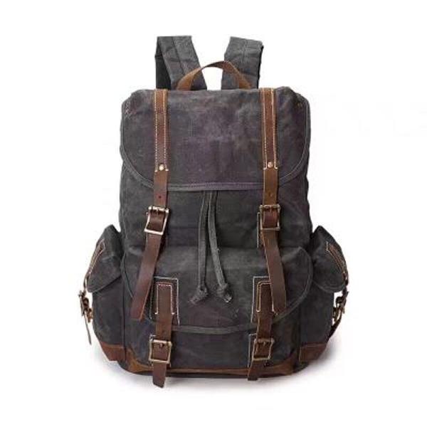 Cool Mens Waxed Canvas Backpack Travel Large Canvas Backpack for Men