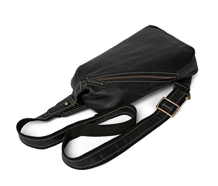 Leather Mens Cool Sling Bag Crossbody Bag Chest Bag for men