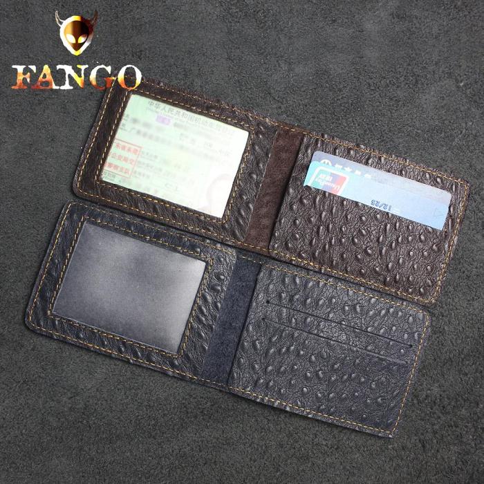 Handmade Leather Mens License Wallets Cool Short Wallet Card Holder Small Card Slim Wallets for Men