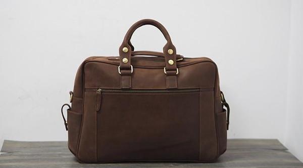 Vintage Leather Mens Travel Bag Cool Overnight Bag Work Handbag Business Bag for Men
