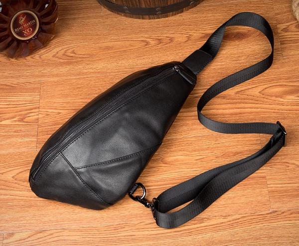 Leather Mens Cool Sling Bag Crossbody Bag Chest Bag for men