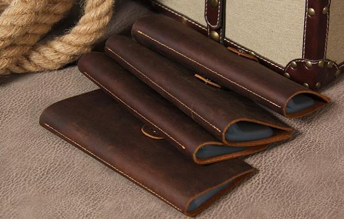 Handmade Leather Mens Card Wallet Vintage Coffee Multi Cards Wallet for Men