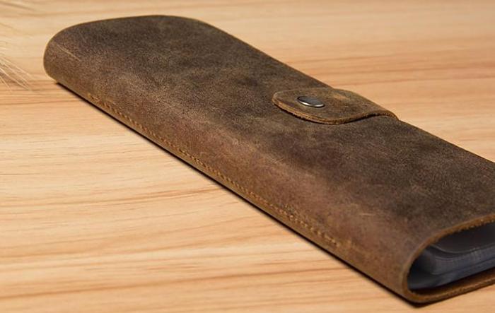 Handmade Leather Mens Card Wallet Vintage Coffee Multi Cards Wallet for Men