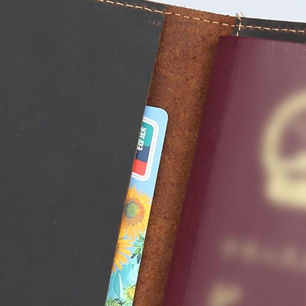 Cool Leather Mens Small Passport Wallet Slim Travel Wallets for Men