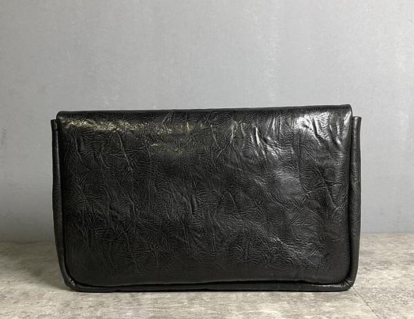 Handmade Leather Mens Clutch Cool Slim Wallet Zipper Clutch Wristlet Wallet for Men