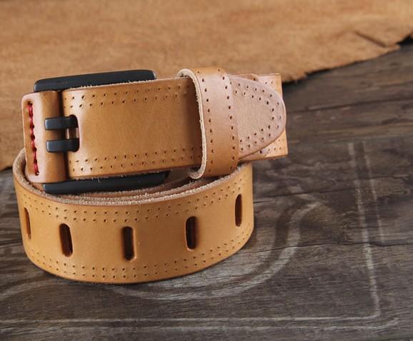 Genuine Leather Punk Rock Biker Trucker Mens Belt Men Black Coffee Belt for Men