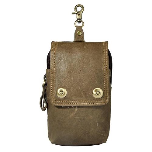Leather Belt Pouch Mens Waist Bag Small Case for Men