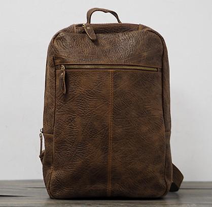 Cool Mens Leather 15inch Laptop Backpack Travel Backpacks Leather School Backpack for Men