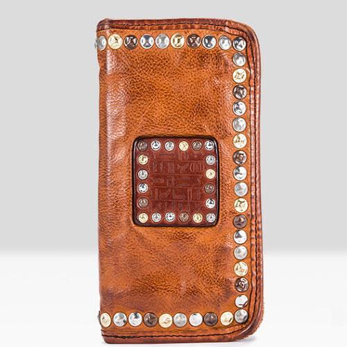 Handmade Leather Mens Cool Long Leather Wallet Zipper Clutch Wallet for Men