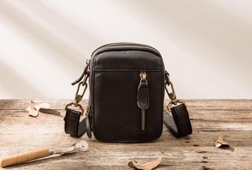 Leather Belt Pouch Belt Cases Mens Waist Bag Small Shoulder Bag for Men