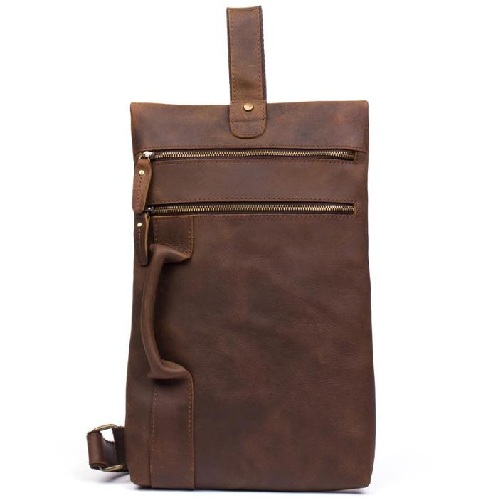 Leather Mens Cool Sling Bag Crossbody Bag Chest Bag for men