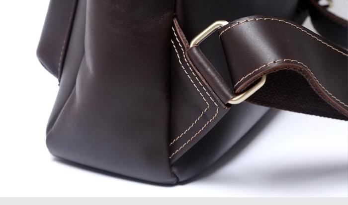 Genuine Leather Mens Cool Backpack Sling Bag Large Black Travel Bag Hiking Bag for men