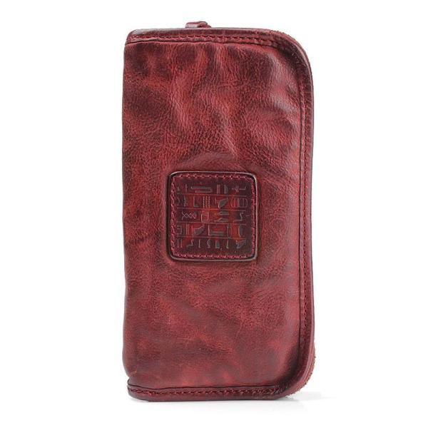 Handmade Leather Mens Cool Black Long Leather Wallet Brown Zipper Clutch Wallet Phone Bag for Men