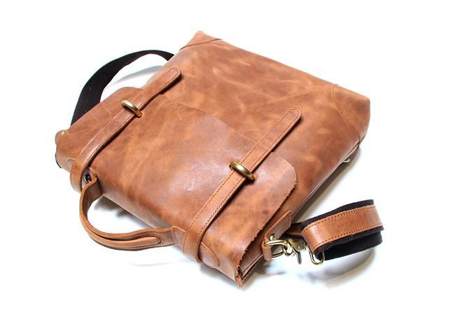 Vintage Mens Leather Briefcase Handbag Shoulder Bag Backpack for men