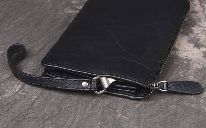 LEATHER MENS Wristlet Wallet Zipper Clutch FOR MEN