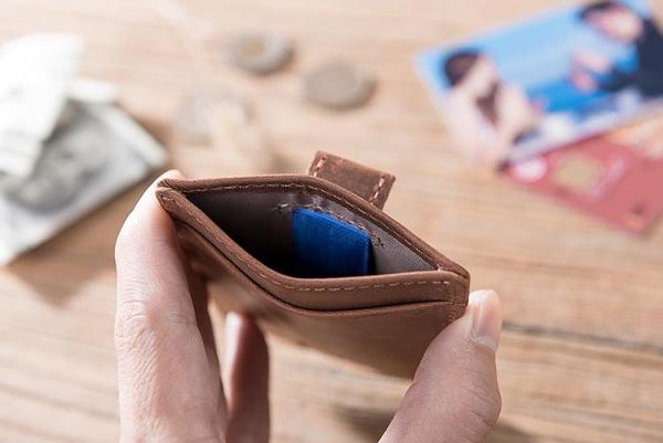 Handmade Leather Mens Cool Short Wallet Card Holder Small Card Slim Wallets for Men