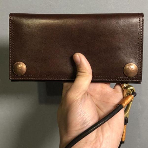 Handmade Leather Mens Cool Long Leather Wallet Biker Wallet Clutch Wallet for Men