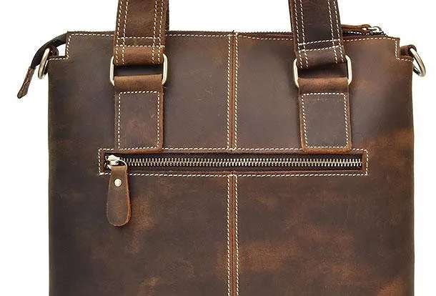 Cool Vintage Mens Leather Briefcase Business Briefcase Shoulder Bags For Men