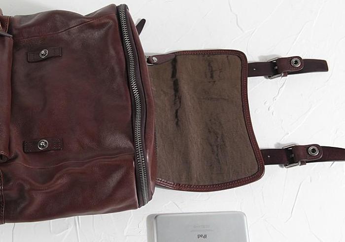 Genuine Leather Mens Cool Backpack Sling Bag Large Black Travel Bag Hiking Bag for men