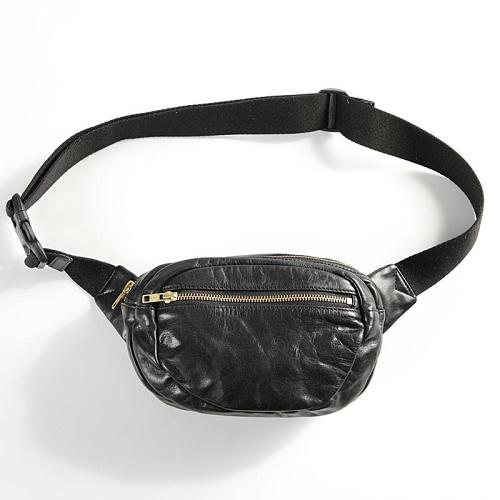 Leather Small Fanny Pack Crossbody Mens Small Chest Bag Hip Pack Small Leather Belt Bag Bumbag for Men