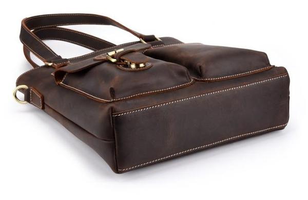Cool Black Coffee Leather Tote Work Bag Handbag Briefcase Shoulder Bag For Men