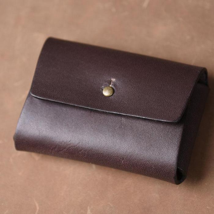 Handmade Leather Mens Cool Coin Change Leather Wallet Men Small Wallets Card for Men