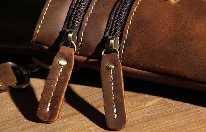 Leather Belt Pouch Mens Small Cases Waist Bag Hip Pack Belt Bag Fanny Pack Bumbag for Men