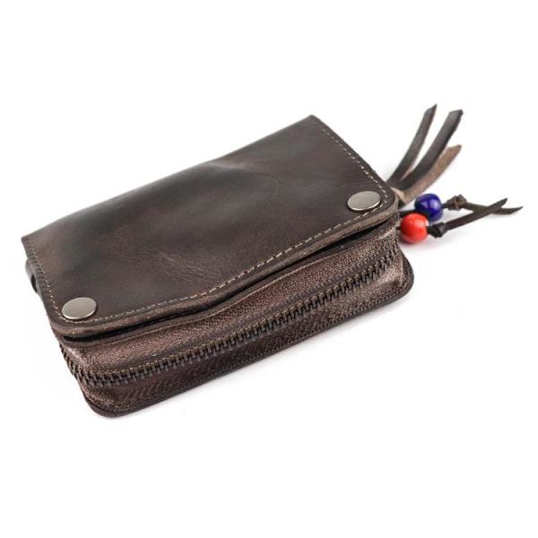 Vintage Leather Men's billfold Key Wallet Brown Key Case Card Wallet For Men