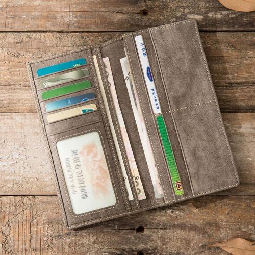 Cool Mens long Wallet Leather Vintage Wallet Long Wallets for Men