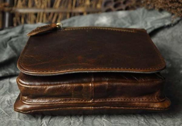 Mens Leather Small Side Bag COURIER BAG Waist Pouch Holster Belt Case Belt Pouch for Men