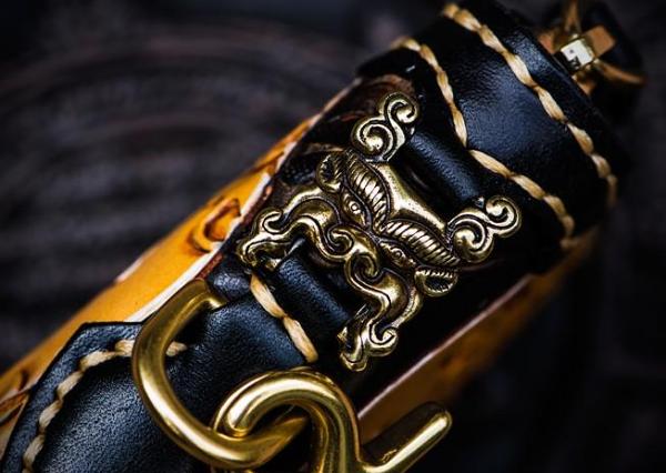 Handmade Leather Tooled Toad Chain Wallet Mens Biker Wallet Cool Leather Wallet Long Phone Wallets for Men