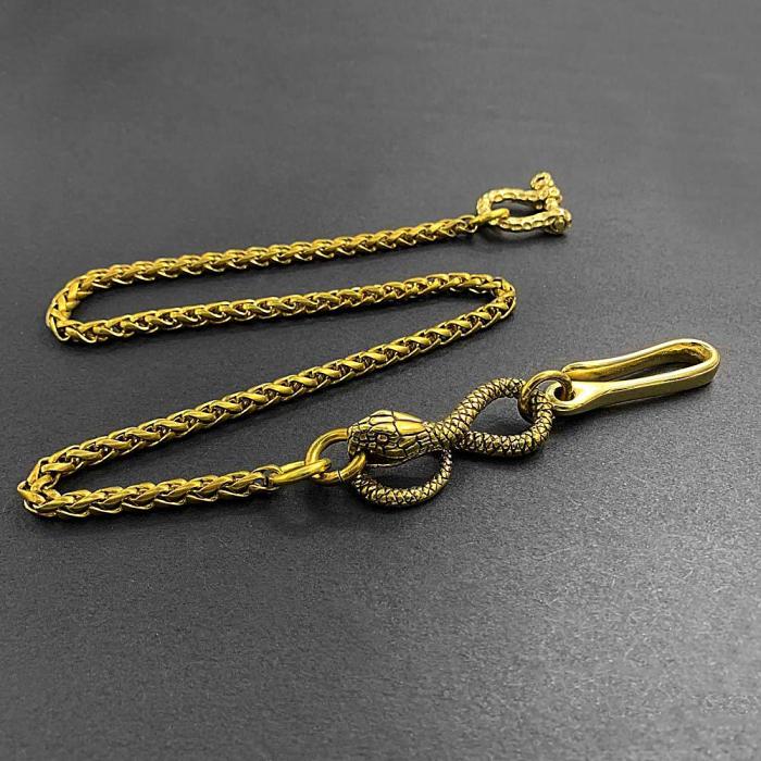 Cool Brass 18 Mens Python Snake Key Chain Pants Chain Wallet Chain Motorcycle Wallet Chain for Men