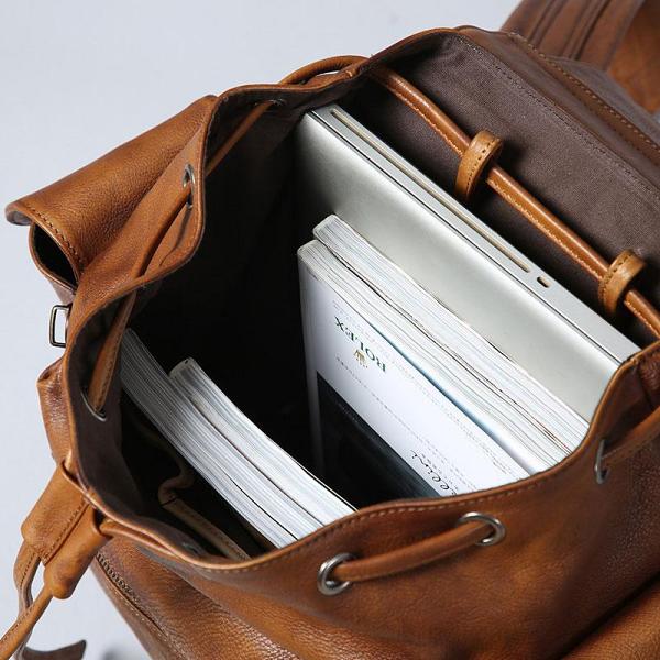 Handmade Leather Mens Cool Backpack Sling Bag Large Travel Bag Hiking Bag for Men