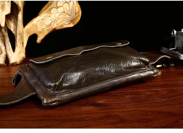 Vintage Leather Fanny Pack Mens Waist Bag Hip Pack Belt Bag for Men