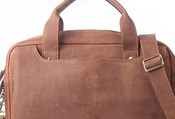 GENUINE LEATHER MENS COOL MESSENGER BAG BRIEFCASE WORK BAG BUSINESS BAG FOR MEN