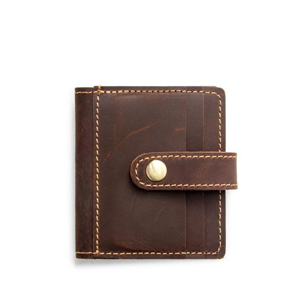 VINTAGE BROWN LEATHER MEN'S FRONT POCKET WALLETs Dark Brown SLIM CARD billfold WALLET SMALL WALLET FOR MEN