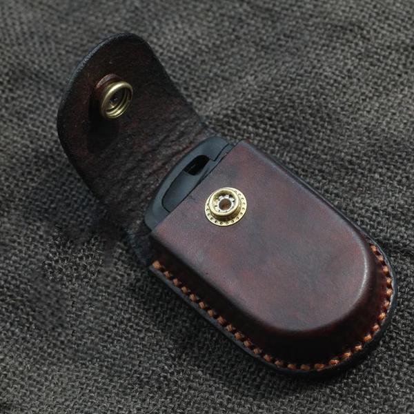 Cool Handmade Brown Leather Mens Car Key Case Car Key Holder with Belt Loop For Men