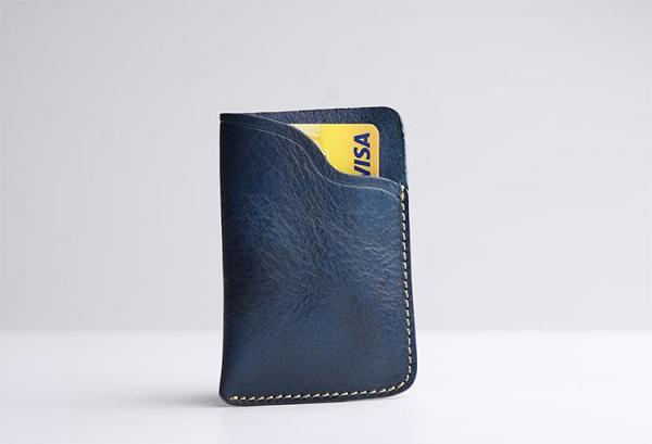 Handmade Leather Mens Cool Short Wallet Card Holder Small Card Slim Wallets for Men