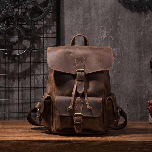 Vintage Leather Backpacks for Men Best College Backpack Men's Leather Backpack