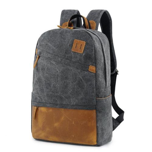 Canvas Leather Mens 14 Black Computer Backpack Green Travel Backpack Blue College Backpack for Men