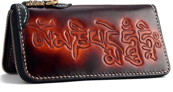 Handmade Leather Eagle Mens Chain Biker Wallet Cool Leather Wallet With Chain Wallets for Men