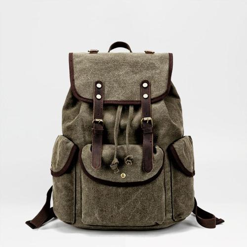 Cool Gray Fashion Mens Green Large Travel Backpack  14'' Computer Backpack for Men