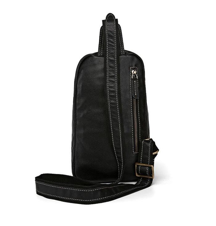 Leather Mens Cool Sling Bag Crossbody Bag Chest Bag for men